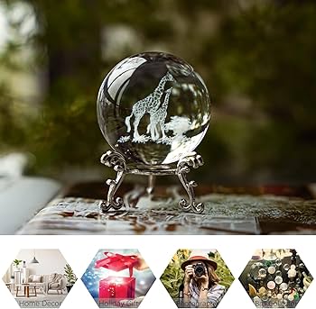 Amazon.co.jp: HDCRYSTALGIFTS 3Dクリスタルボール 2.4インチ